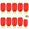 10pcs Japanese Style Foldable Silk Cloth Lanterns Oval Hanging Lamps for Festivals Parties Weddings Home Decor Red view 1