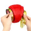 10pcs Japanese Style Foldable Silk Cloth Lanterns Oval Hanging Lamps for Festivals Parties Weddings Home Decor Red view 3