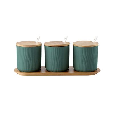 Hemoton 9.5x28.5cm Creative Nordic Style Ceramic Spice Jar Set Seasoning Box Salt Shaker Kitchen Kit