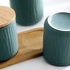 Hemoton 9.5x28.5cm Creative Nordic Style Ceramic Spice Jar Set Seasoning Box Salt Shaker Kitchen Kit view 3