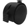 MH GLOBAL 8 Pc 2 Inch Black PVC Nylon Twin Casters with Brake 5/16 x 1 Inch Thread Size view 2