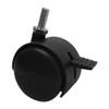 MH GLOBAL 8 Pc 2 Inch Black PVC Nylon Twin Casters with Brake 5/16 x 1 Inch Thread Size view 4