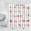 Human Organs Shower Curtain Anatomy Organ Body Complete Chart Structures Life Medical Science Skull Eyes Nose White Fabric Bath Curtains Bathroom Accessories Polyester with Plastic Hooks 70x70 Inch view 2