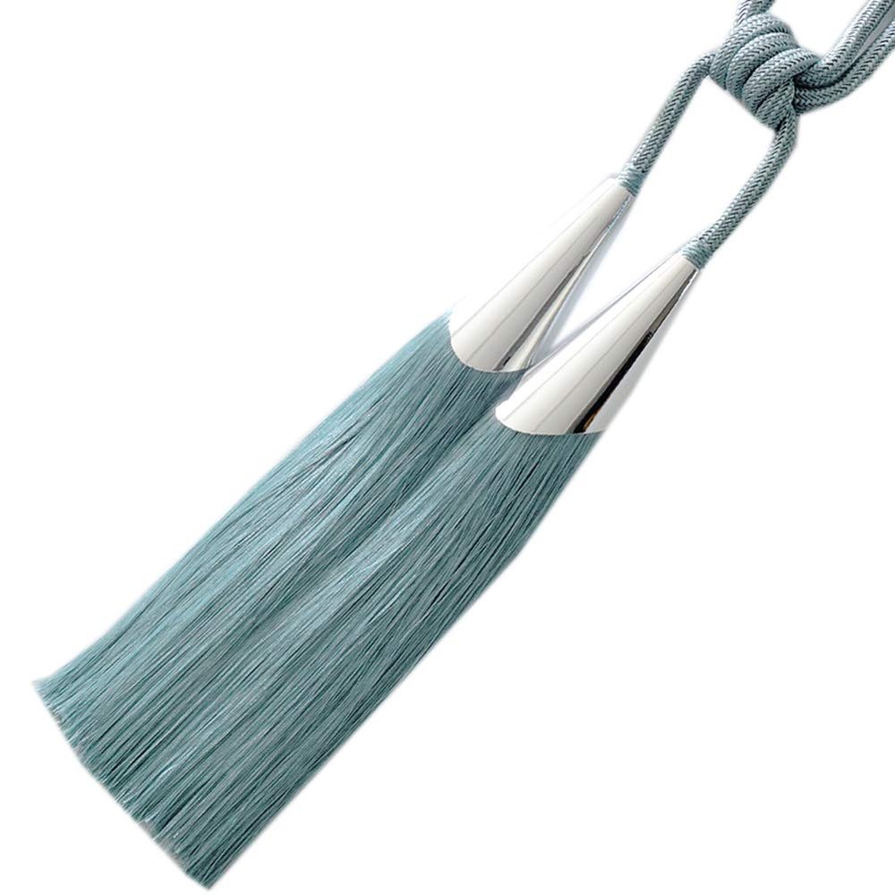 1 Pair Double Balls Tassels Curtain Tiebacks Holdbacks Creative Decorative Drape Tiebacks Rope Tassel Curtain Buckle (Light Blue)