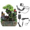 Tabletop Fountain, Mini Silent Indoor Outdoor 12LED Waterfall Fountain Zen Meditation Desktop Simulation Resin Rockery Water Fountain Bonsai Home Decor with Atomizer for Office Bedroom Relaxation(US ) view 2