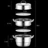 304 Stainless Steel Steamer/Soup Pot 3-layer Household With Steamer 32cm Thickened Suitable for Gas Stove/Induction Cooker Suitable for 5-8 People view 2