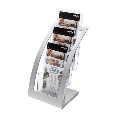 AIZYR Three Floors Magazine Holder Plastic, Home Style Magazine Holder Rack - Transparent Material/Made of UV-Resistant Material, Beautiful and Durable,White