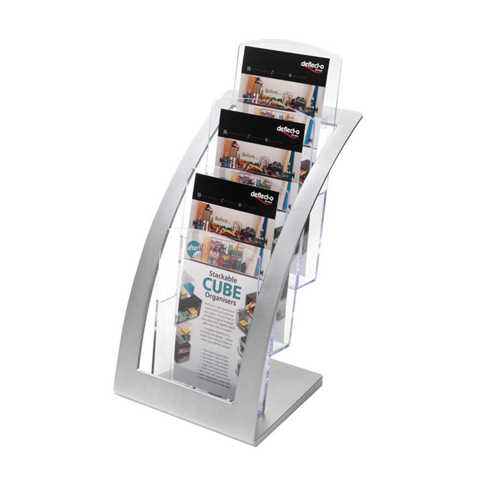 AIZYR Three Floors Magazine Holder Plastic, Home Style Magazine Holder Rack - Transparent Material/Made of UV-Resistant Material, Beautiful and Durable,White