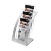 AIZYR Three Floors Magazine Holder Plastic, Home Style Magazine Holder Rack - Transparent Material/Made of UV-Resistant Material, Beautiful and Durable,White view 1