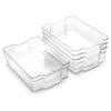 BINO | Stackable Storage Bins, Large - 4 Pack | The Stacker Collection | Clear Plastic Storage Bins | Organization and Storage Containers for Pantry & Fridge | Multi-Use Organizer Bins | BPA-Free view 1