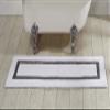 Better Trends 100% Cotton Hotel Collection Bath Mats, White & Gray Bath Mat - Tufted, Reversible & Absorbent & Machine Washable Bath Mats Runner for Tub, Shower, and Bath Room, 20" x 60" view 1
