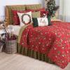 C&F Home Red Christmas Chickadee & Pinecone Branches 3-Piece 100% Cotton Full/Queen Bed Quilt Set Xmas Festive Winter Holidays Reversible Machine Washable Bedding Coverlet Bedspread Decor Decoration view 2