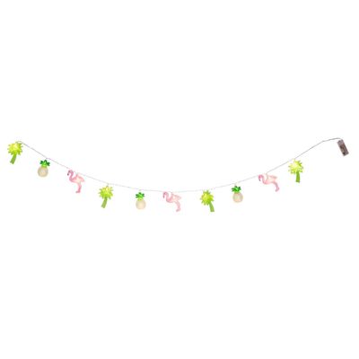 Beachcombers Light-Up Led Tropical String Lights Plastic with Flamingo and Pineapples 2 X 1.5 X 71 Multi