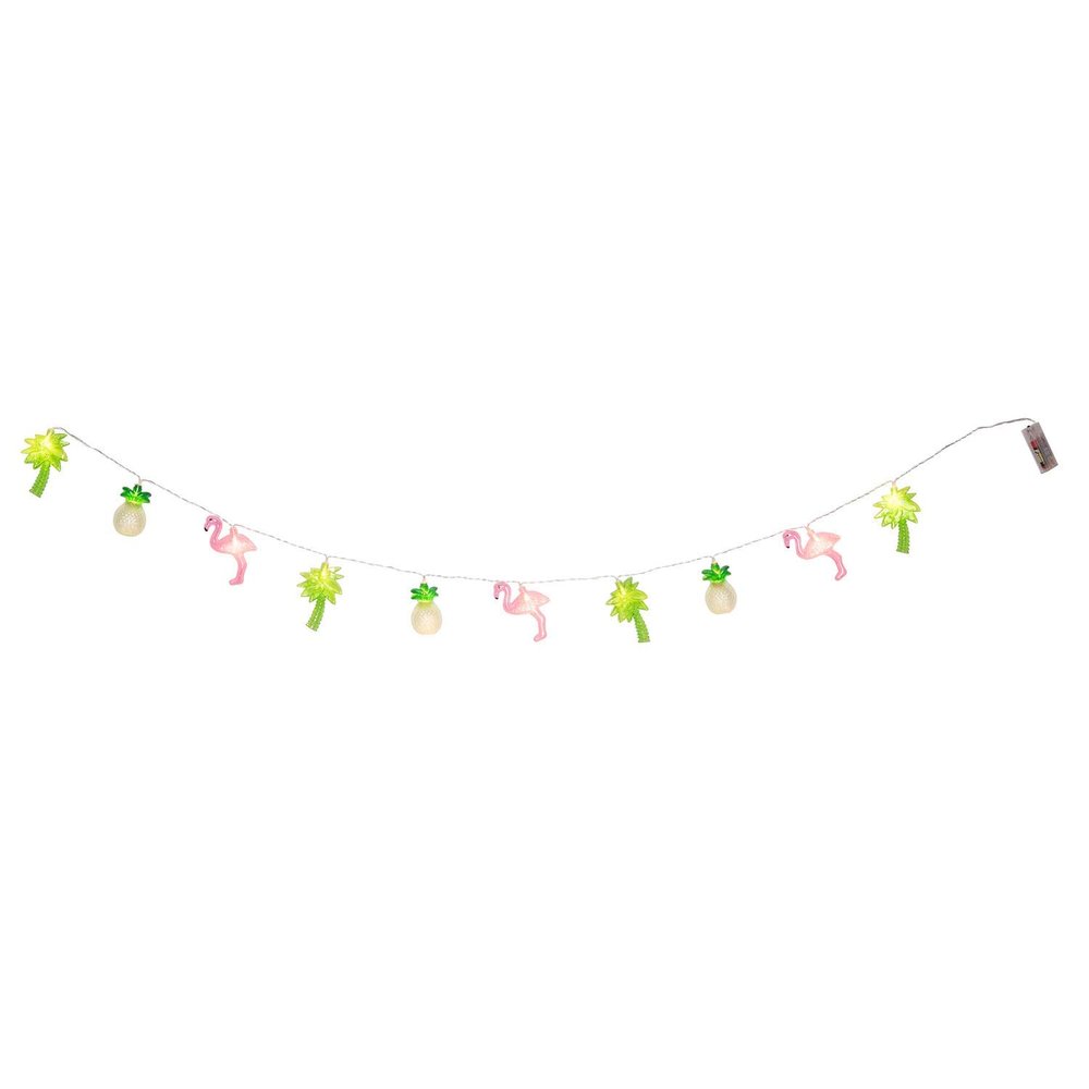 Beachcombers Light-Up Led Tropical String Lights Plastic with Flamingo and Pineapples 2 X 1.5 X 71 Multi