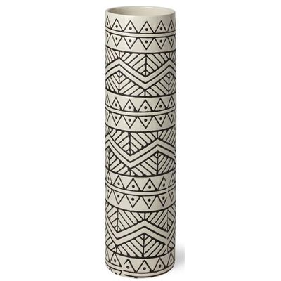 Mercana Furniture & Decor 68623-Uhura I (Small) Vase, 4.1L x 4.1W x 13.8H, Cream
