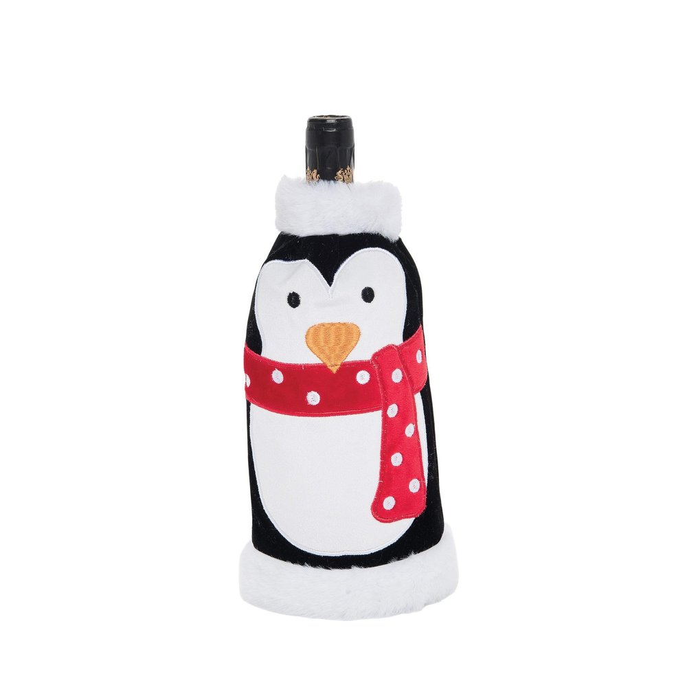 C&F Home Penguin Wine Bottle Gift Bag Black