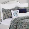 C&F Home Ada Navy Blue Damask Full/Queen Cotton Quilt Set Reversible Machine Washable Bedding Full/Queen 3 Piece Set Navy view 2
