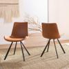Safavieh Home Terra Mid-Century Modern Cognac Faux Leather and Black Dining Chair, Set of 2 view 2