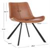Safavieh Home Terra Mid-Century Modern Cognac Faux Leather and Black Dining Chair, Set of 2 view 3