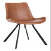 Safavieh Home Terra Mid-Century Modern Cognac Faux Leather and Black Dining Chair, Set of 2 view 4