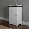Lavish Home 2-Tier Bathroom Floor Storage Cabinet  29 Tall Free Standing White Cupboard with Adjustable Shelf, Shutter-Style & Slatted Look Door  Towel, Toiletries, or Laundry Organizer view 1