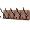 SKOLOO Rustic Wall Mounted Coat Rack: 16" Stud Spacing, Pine Real Wood Plank Wall Coat Rack with 5 Triple Hooks, Farmhouse Coat Hanger Wall Mount for Hanging Backpack Jacket Coat Hat view 1