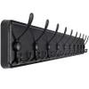 SKOLOO Coat Rack Wall Mounted - 38.3'' Long, Wooden, Heavy Duty, Rustic Coat Hooks for Wall, 16'' Hole to Hole, Wall Coat Rack with 10 Triple Hooks for Hanging Clothes, Jacket, Hat(Black) view 1