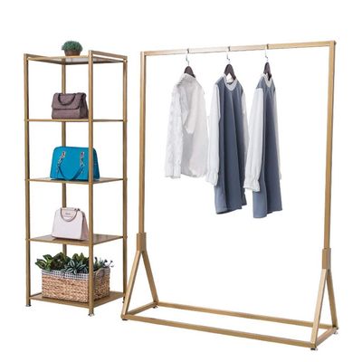 COAT RACK Metal Clothing Racks Commercial Grade with Hanging Rod Four-Layer Storage Rack Hat Bag Clothes Finishing Lockers and Shelves (Size : 10040155cm 5040155cm)