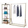 COAT RACK Metal Clothing Racks Commercial Grade with Hanging Rod Four-Layer Storage Rack Hat Bag Clothes Finishing Lockers and Shelves (Size : 10040155cm 5040155cm) view 1