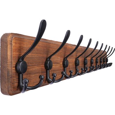 SKOLOO Rustic Large Coat Rack Wall Mount-38.6'' Long Coat Rack for Wall, Wood Coat Rack Hook, Farmhouse Coat Hanger Wall Mount for Hanging Jacket Coat