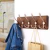 SKOLOO Rustic Pine Wood Wall Coat Rack with 5 Triple Hooks, 16" Stud Spacing, Farmhouse Wall Mounted Coat Rack for Hanging Backpack, Jacket, Hat view 2