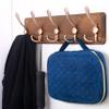 SKOLOO Rustic Pine Wood Wall Coat Rack with 5 Triple Hooks, 16" Stud Spacing, Farmhouse Wall Mounted Coat Rack for Hanging Backpack, Jacket, Hat view 3