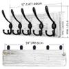 SKOLOO Rustic Wall Mounted Coat Rack: 16" Stud Spacing, Pine Real Wood Plank Wall Coat Rack with 5 Triple Hooks, Farmhouse Coat Hanger Wall Mount for Hanging Backpack Jacket Coat Hat view 4