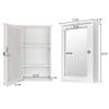 Anshunyin Bathroom Wall Mounted Cabinet Single Door Mirror Indoor Bathroom Medicine Cabinet Adjustable Shelf White view 2