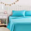 Bedding Castle - Luxurious - 800 Series - Egyptian Cotton - 4PC Bed Sheet Set - ( Flat Sheet + Fitted Sheet 30" Deep Pocket + 2 PC Pillow Cases ) - Fade Resistant - (Twin XL, Aqua Blue) view 1