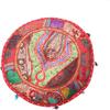 Sophia-Art Indian Embroidered Patchwork Cover Indian Decorative Pouf Indian Comfortable Floor Cotton Cushion Ottoman Pouf,Indian Designs Ethnic Patchwork Pouf (Red, 18"x13") view 3