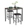 90 x 60 x 82 cm Tavern Collection 3-Piece Table Set 3 Piece Dining Set Studio Collection Soho Dining Table with Two Stools Home Kitchen Breakfast Table view 2