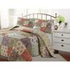 2 Piece Rustic Bedspread Twin Featuring Beautiful Cotton Floral Patchwork Quilt Pattern Textured Front All Over Jacobean Interior Reverse Farmhouse Bedding Set Comfy Luxury Bed Decor view 1