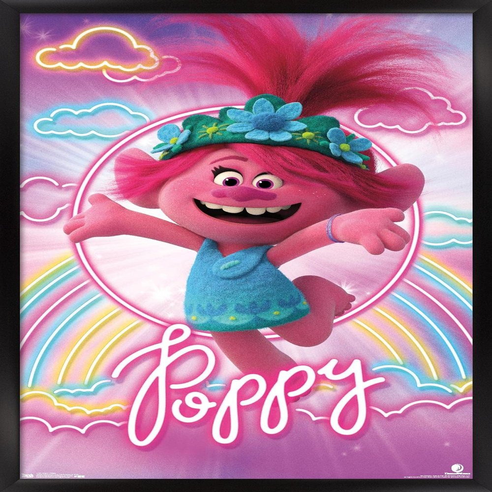 Trends International DreamWorks Trolls 2 - Poppy Wall Poster, 14.725" x 22.375", Black Framed Version