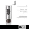 AdHoc Mrs. Bean Stainless Steel Coffee Grinder - 7" Manual Coffee Burr Grinder with Adjustable Coarseness Settings - Stainless Steel Coffee Bean Grinder - Easy-to-Clean Kitchen Tool view 2