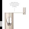 AdHoc Mrs. Bean Stainless Steel Coffee Grinder - 7" Manual Coffee Burr Grinder with Adjustable Coarseness Settings - Stainless Steel Coffee Bean Grinder - Easy-to-Clean Kitchen Tool view 3