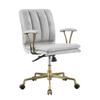 Acme Damir Office Chair in Vintage White Top Grain Leather and Chrome view 1