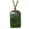 3.5" China Certified Nature Hetian Nephrite Jade Blessing Laughing Kwan-yin and Landscape Hand Carved Pendant 5019 view 1