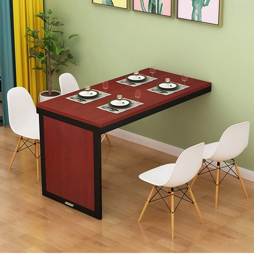 Desk Wall-Mounted Drop-Leaf Table Folding, Kitchen & Dining Folding Table Solid Wood Children Table Home Office Table Workstation Computer Trestle