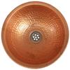 Artistic Copper Bathroom Vanity Sink Green Aged Exterior Polished Interior Hand Wash Metal Washbasin Washbowl view 2
