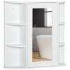 HOMCOM Bathroom Medicine Cabinet with Mirror, Bathroom Mirror Cabinet, Wall Mount Mirror Medicine Cabinet with Multiple Storage Shelves, White view 1