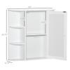 HOMCOM Bathroom Medicine Cabinet with Mirror, Bathroom Mirror Cabinet, Wall Mount Mirror Medicine Cabinet with Multiple Storage Shelves, White view 3