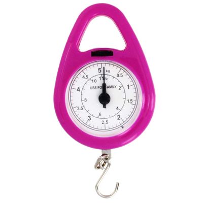 Utoolmart Hanging Spring Scale, 5kg ABS Plastic Portable Handheld Hanging Weight Scale, Purple, 1 Pcs