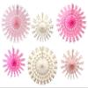 6-Piece Tissue Paper Snowflake Decorations, 15-22 Inch, Pink Mix view 1