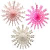 6-Piece Tissue Paper Snowflake Decorations, 15-22 Inch, Pink Mix view 2